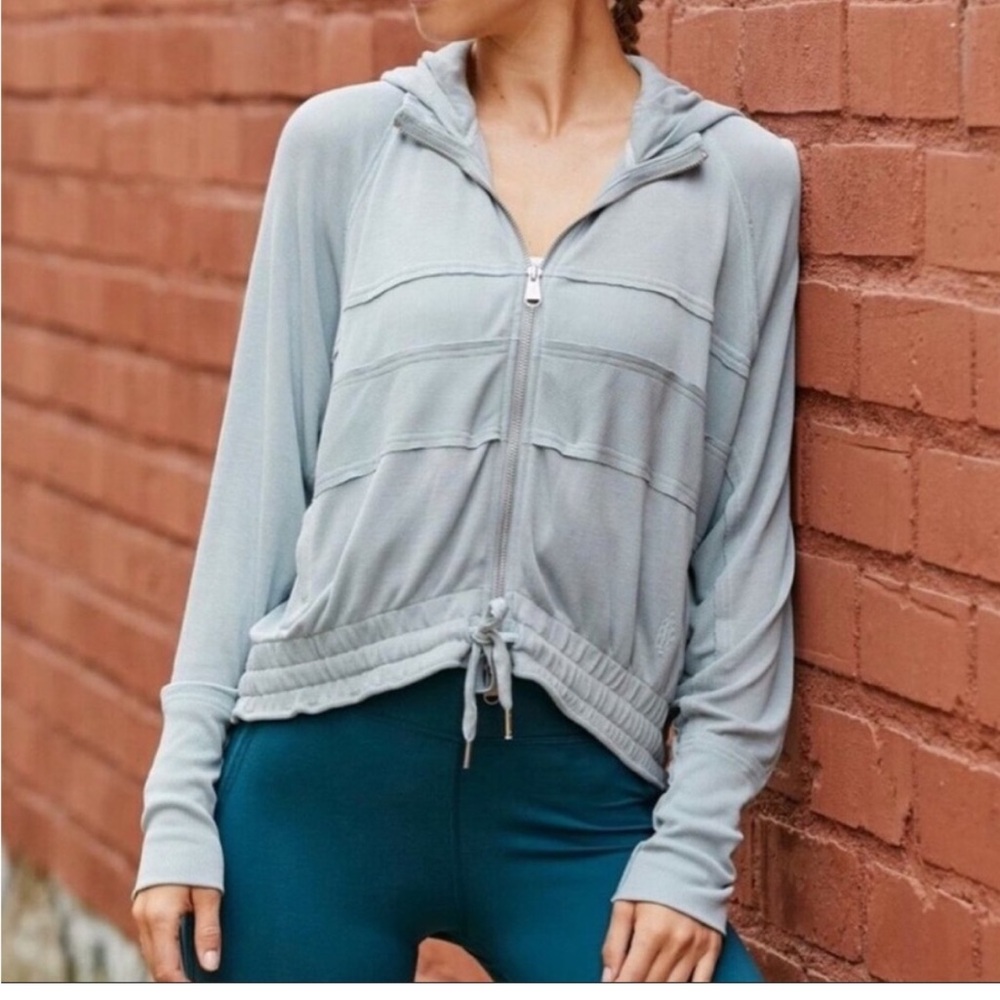 FP Movement by Free People Soft Gray Zip-Up Hoodie